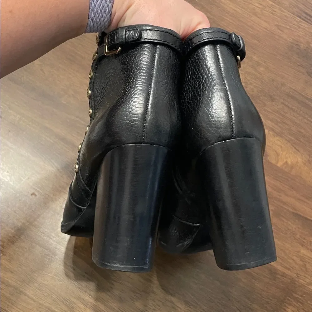 Tory Burch Black Mae Heeled Booties Size 7